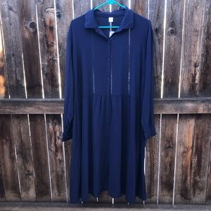 Old Navy Navy Blue Shirt Dress NEW